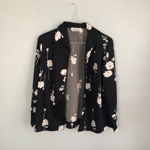 Women's Floral Jacket Black & White